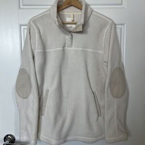 Thread & Supply Fleece Pullover Sweatshirt Size Medium Ivory White